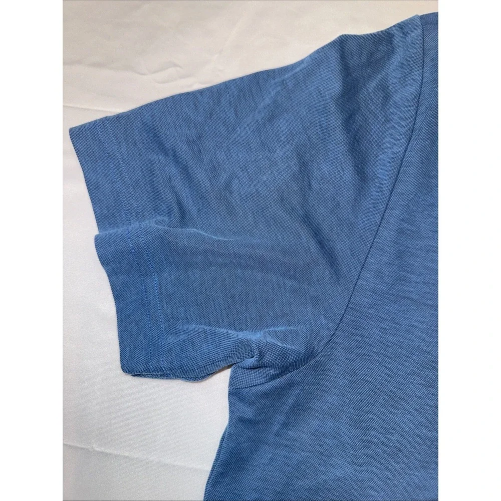Travis Mathew Polo Shirt Men Sz Large Blue Anthem Country Golf Club Short Sleeve